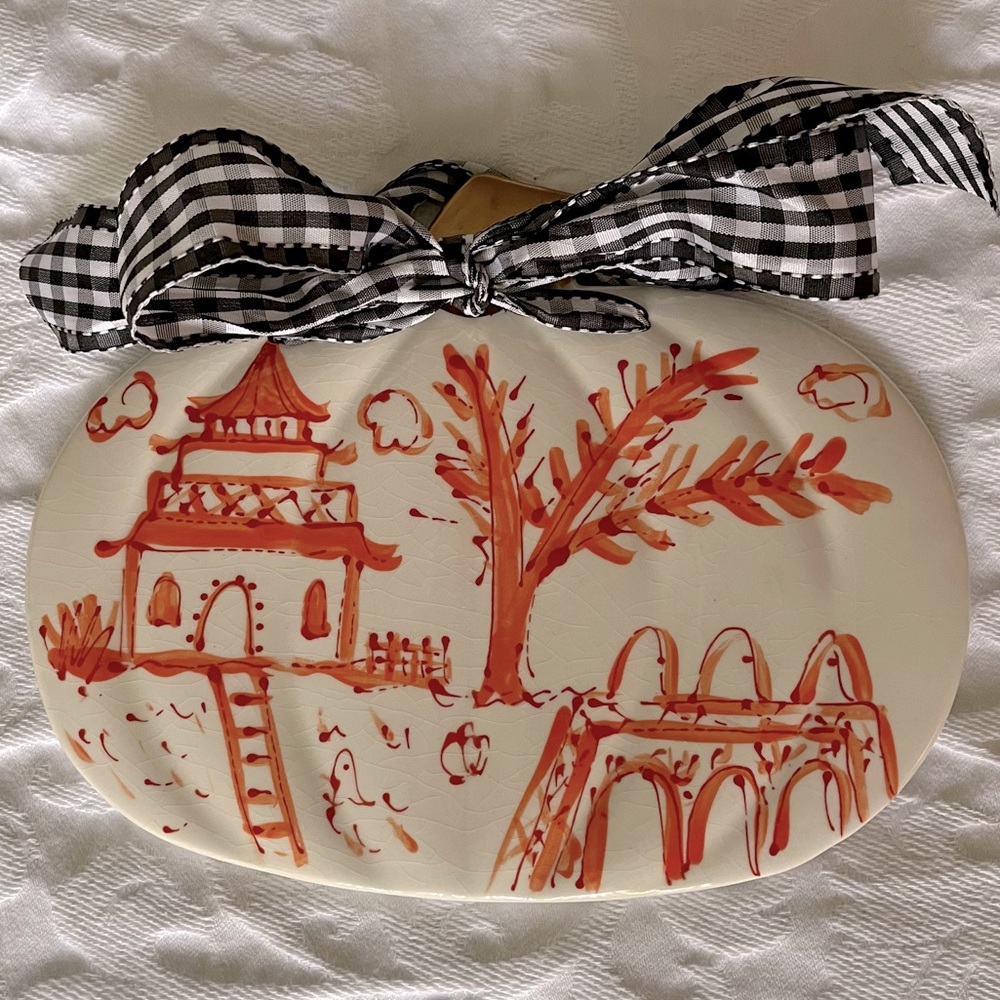 Ceramic Chinoiserie Print Pumpkin